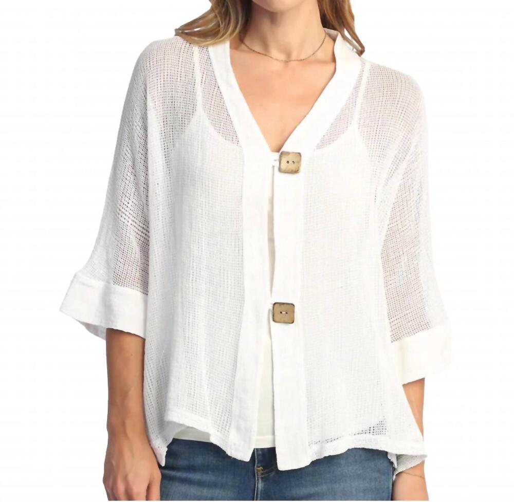 NEW JESS & JANE mesh 2-button jacket in white